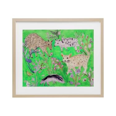 Imagem de Stupell Industries Impressão emoldurada Quirky Meadow Wildlife Birch Under Glass por Melissa Wang, 33 x 40 cm