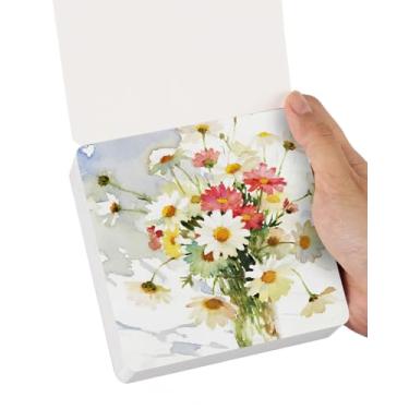 Imagem de Lightwish Caderno de desenho em aquarela com 60 folhas 12 x 13 cm, 300 gsm/63,5 kg, caderno de pintura quadrada portátil com tamanho de viagem, caderno de desenho quadrado em aquarela