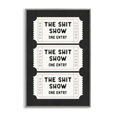 Imagem de Stupell Industries Sh*t Show Bathroom Tickets Gray Framed Giclee Art Design por Lettered and Lined, 45,7 x 30,5 cm