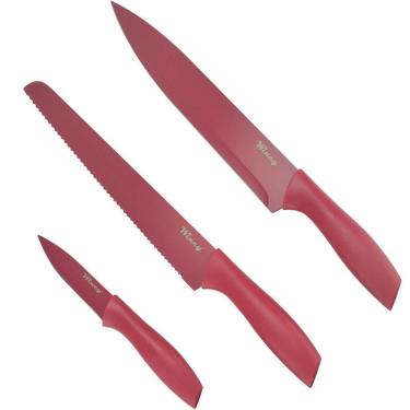 Imagem de Conjunto De Facas Inox Coloridas 3 Peças