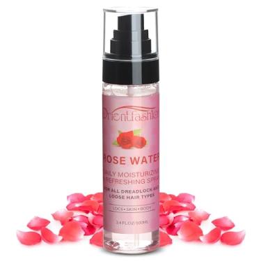 Imagem de Orientfashion Spray hidratante refrescante para locs – Água de rosas e hortelã-pimenta, hidratante para couro cabeludo, cuidados e manutenção naturais (rosa, 8 ml)