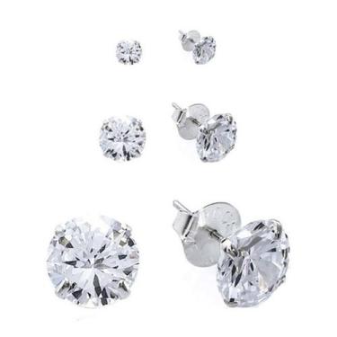 Imagem de Brinco Masculino Prata Pura 925 Pedra Diamante Cz - Euro Importados, 2
