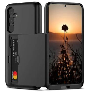 Imagem de Capa Carteira com Compartimento Espaço para Guardar Cartão de Crédito para o Samsung Galaxy S23 - Cor: Preto