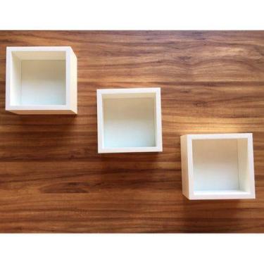 Imagem de Kit Trio De Nichos 30x30x15cm Com Fundo Mdf Brancotx 15mm - B&D Arte e