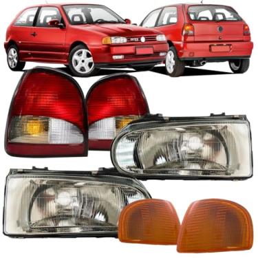 Imagem de Par Farol Gol Bola Com Lanterna Tricolor E Pisca Âmbar