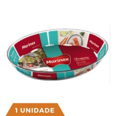 Imagem de 1 Assadeira Marinex Oval VidroAssado Doce Torta  1,6L Nadir