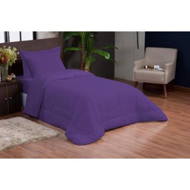 Imagem de kit edredon solteiro dupla face 4 peças varias cores - theovitex enxov