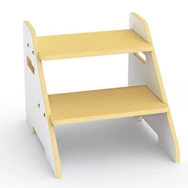 Imagem de Escada Infantil Montessoriana Banquinho Madeira Pia Banheiro - Junges