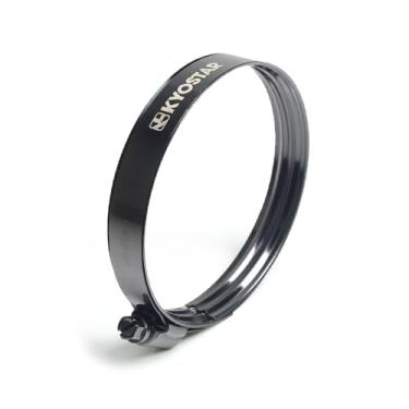 Imagem de Kyostar Braçadeira de camada dupla americana ajustável aço inoxidável titânio azul braçadeira diâmetro ranger, 69-89 mm