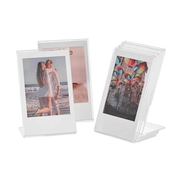 Imagem de iFreak Moldura Polaroid pequena de acrílico 5 x 7,5 cm, mini suporte transparente para Instax Fujifilm 12/40/EVO Instant Mini 7.6 cm, monitor de memória para casa e escritório. (pacote com 6, 2,1 x