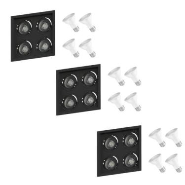Imagem de 3 Spot Embutir Recuado PAR20 + Lâmpada LED 6W 3000K E27 - SAVE ENERGY