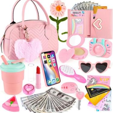 Imagem de Play Purse ERHAICAT para meninas com maquiagem e brinquedos fingidos