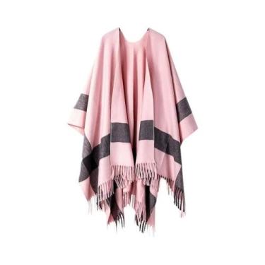 Imagem de Xale Feminino De Cashmere Artificial Dupla Face Quente Com Estampa Xad