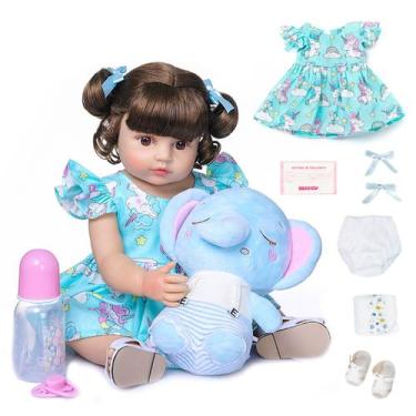Imagem de Boneca Bebê Reborn Elefantinho Realista Silicone Conjunto de Roupa Chu