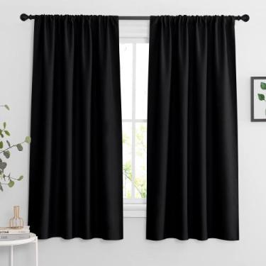 Imagem de Cortinas Blackout RYB HOME 160x160cm pretas 2 painéis