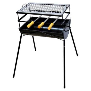 Imagem de Churrasqueira Espetinho E Pé Ab 1 Grelha 3 Espeto 83x44x30cm - OURO MI