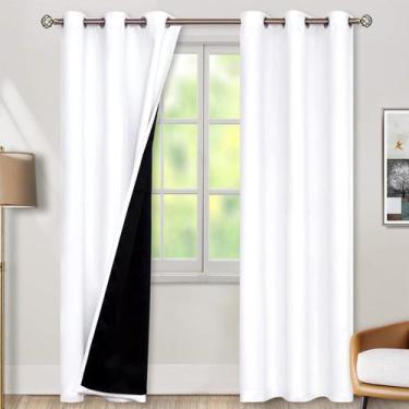 Imagem de Cortinas BGment com isolamento térmico 100% Blackout 38x84cm brancas