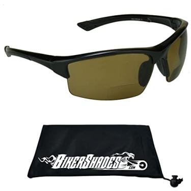 Imagem de proSPORT Óculos de sol polarizados bifocais para leitura masculina e feminina, lente marrom fumê, leitor bifocal matizado, Lente marrom com microfibra, Medium - Xlarge Heads