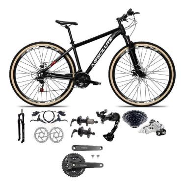 Imagem de Bicicleta Aro 29 Absolute Nero 5 Câmbios Shimano Alívio/altus 27v Freio A Oléo Garfo Trava Pneu C/faixa -preto Tam.17