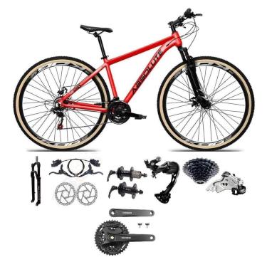 Imagem de Bicicleta Aro 29 Absolute Nero 5 Câmbios Shimano Alívio/altus 27v Freio A Oléo Garfo Trava Pneu C/faixa -vermelho Tam.21