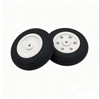 Imagem de XFLY-MODEL 2.75in Rubber Tire Plastic Hub Hollow Wheel Durable for DIY RC Model Airplane Aircraft (2PCS)