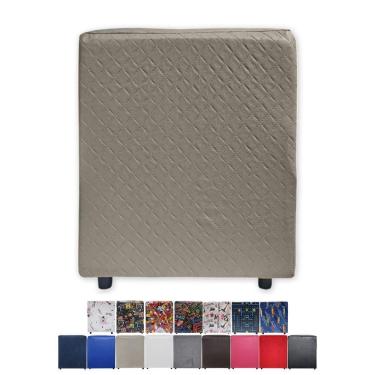 Imagem de Mini Puff Banqueta Quadrado Cubo Decorativo Courino E Suede Bege Trançado Courino