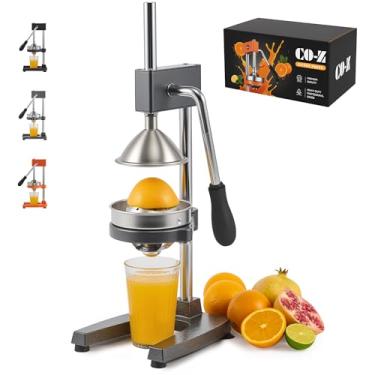 Imagem de CO-Z Espremedor de frutas cítricas manual, espremedor manual pesado com placas de pressão cônicas e planas, espremedor de limão profissional para suco de limão e laranja pompom, pode ser lavado na