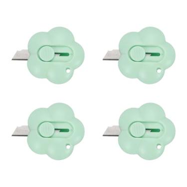 Imagem de PATIKIL Cortadores de caixa, 4 peças abridor de cartas retrátil em forma de nuvem pequeno abridor de envelope para corte de papel de abertura de envelope DIY, verde (4 x 4,8 cm)