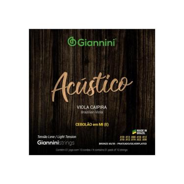 Imagem de Encordoamento Viola Caipira Acústico Cebolão em Mi Giannini