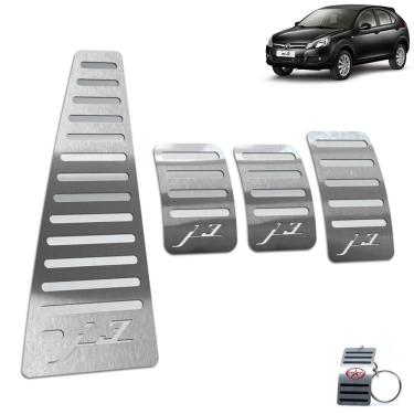 Imagem de Pedaleira Manual + Descanso Inox Jac J3 2010 A 2015 Prata