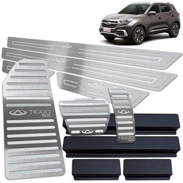 Imagem de Pedaleira Soleira Descanso Prata Chery Tiggo 5X 2019 2020