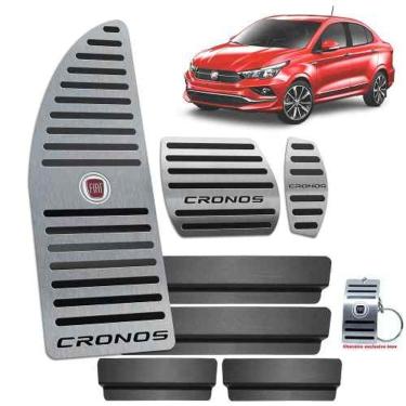 Imagem de Pedaleiras Automático + Descanso Fiat Cronos Preto + Vinil