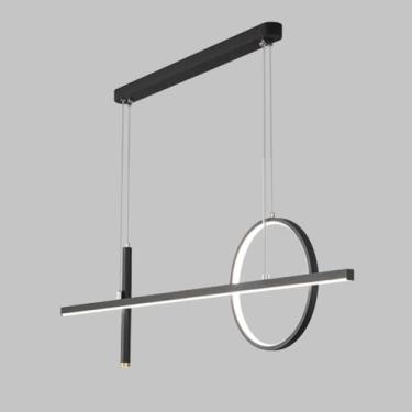 Imagem de Luminária pendente linear moderna LED, lustre de teto, luminária para sala de jantar com holofote, lustres nórdicos suspensos para restaurante, quarto, cozinha, ilha