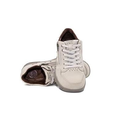 Imagem de Sapatênis Masculino De Couro Com Zíper Pegada 111801 (Gelo/Conhaque, BR, Adulto, Numérico, 37)