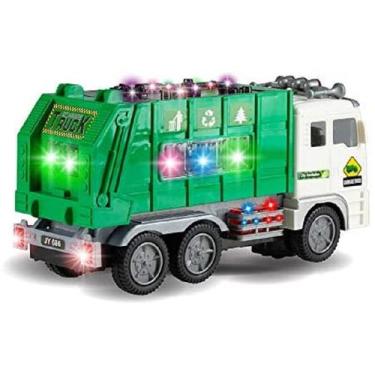 Imagem de Caminhão coletor de lixo de brinquedo com som e luzes para crianças a 