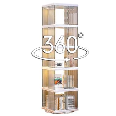 Imagem de Prateleira giratória de 360° com várias camadas, defletor de acrílico, conveniente, bordas lixadas suavemente para evitar batidas. Design criativo adequado para muitas ocasiões (168,5 x 36 cm)