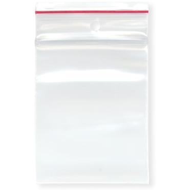 Imagem de Minigrip Red Line 6,3 cm x 7,6 cm (pacote com 200), 4 Mil com sacos de plástico reutilizáveis com zíper resistente para pendurar