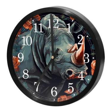 Imagem de LILINWAN Relógio de parede 24 cm sem tique-taque silencioso operado por bateria relógio de parede redondo moderno estilo simples decoração relógio para escritório/escola/quarto/sala de estar