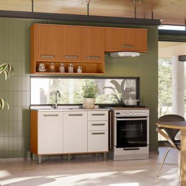Imagem de Cozinha Modulada Completa 3 Peças 7 Portas 2 Gavetas com Balcão Pia Cr