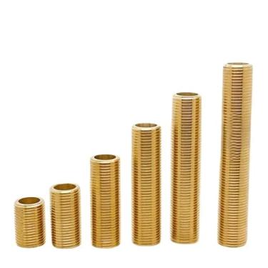 Imagem de 1 peça 1/5.1 cm 3/10.2 cm 30/40/50/60/80/100/120 mm rosca macho tubo de latão cabeça sextavada tampa extremidade de latão adaptador conector acoplador cobre (3I4 x 120 mm)