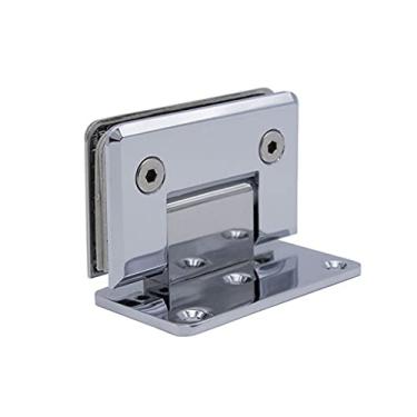 Imagem de Dobradiça de porta de vidro de aço inoxidável 304 de 55 * 90 mm, borda chanfrada, borda chanfrada de 90 graus, braçadeira de porta de vidro de lado único para hotel e chuveiro