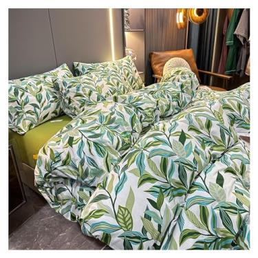 Imagem de 4 peças com fecho de zíper, luxuosa, moderna, estampada, capa de edredom quente respirável e leve completa (cor: 1, tamanho: 1,5 m-1,8 m cama-200 (cama de 8 2,0 m)