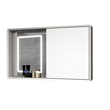 Imagem de Espelho de banheiro Armário de parede com toque inteligente claro armário de neblina transparente com prateleiras armário de armazenamento adequado para banheiro (tamanho: 60 cm/23,6 polegadas)