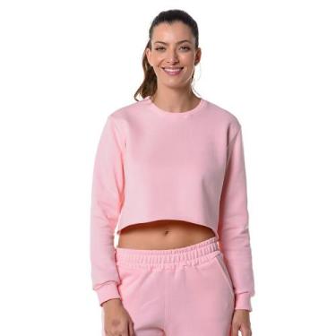 Imagem de Cropped Feminino Moletom Rosa - CHIELLA., G, Rosa, Feminino