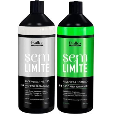 Imagem de Évallos Profissional Kit Sem Limite, Shampoo Preparador + Máscara Organic, 2x1000ml, Aloe Vera, Efeito Detox e Alinhamento
