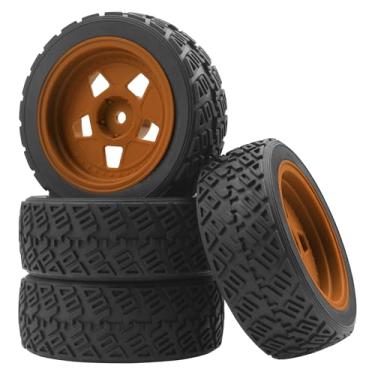Imagem de Vgoohobby OD 2.8" RC 1/10 On Road Tires & Plastics Wheel Rims 12mm Hex Compatible with Tamiya TT01 HSP 94123 Traxxas 4Tec 2.0 1/10 RC On Road Racing & Touring Car (Brown)