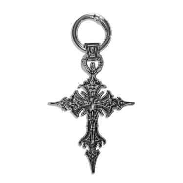 Imagem de CZMZHFC Chaveiro de cruz gótica para mulheres e homens, chaveiro vintage com pingente de caveira em cativeiro, pingente de cruz gótica, emo punk, grunge, Y2k, acessórios de Halloween e joias de Natal