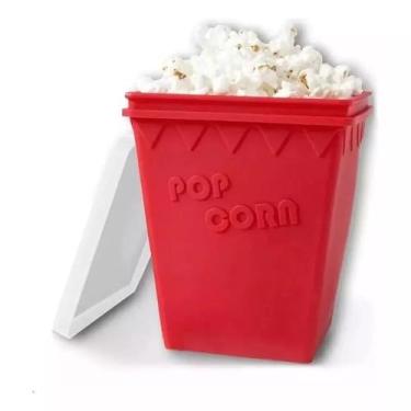 Imagem de Balde Estoura Pipoca Silicone, Pipoqueira Sem Óleo Para Microondas - Prática, Rápida e Saudável(Quadrada)