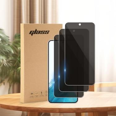Imagem de Pacote com 3 projetado para Samsung Galaxy S22 Plus 5G, protetor de tela de privacidade, à prova de arranhões, sem bolhas, ultra resistente (0,26 mm HD ultra transparente) vidro de dureza 9H