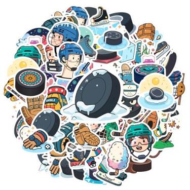 Imagem de 70 peças de personagens de desenho animado de hóquei no gelo adesivos de brinquedo PVC adesivos esportivos para notebook, bagagem, celular, copo, mala, telefone, bagagem, laptop, guitarra, carro